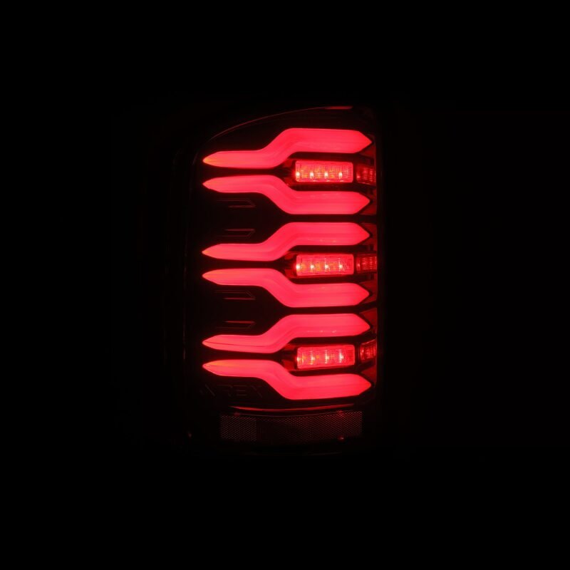 AlphaRex 14 - 18 GMC Sierra 1500/2500HD/3500HD LUXX - Series LED Tail Lights Blk/Red w/Actv Lgt Seq. Sig - My Store