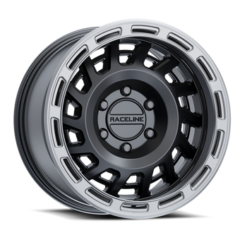 compare product Raceline 957BS Halo 18x9in / 8x170 BP / -12mm Offset / 130.81mm Bore - Black & Silver Lip Wheel