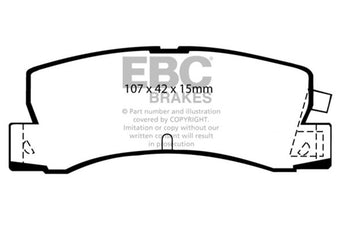 compare product EBC 86-92 Toyota Corolla 1.6 Yellowstuff Rear Brake Pads