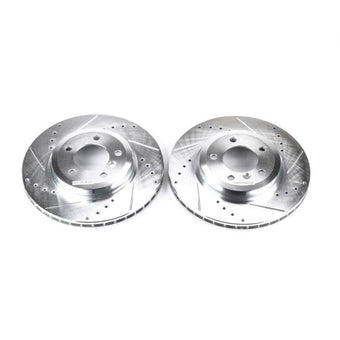 compare product Power Stop 01-06 BMW 330Ci Front Evolution Drilled & Slotted Rotors - Pair