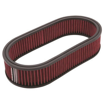 compare product Edelbrock Air Cleaner Element Oval 2 5In Tall Red w/ White Strip