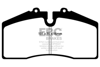 compare product EBC 05+ Ford Saleen Mustang Brembo front calipers Yellowstuff Front Brake Pads