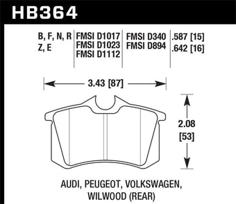 compare product Hawk 2010-2013 Audi A3 TDI HPS 5.0 Rear Brake Pads