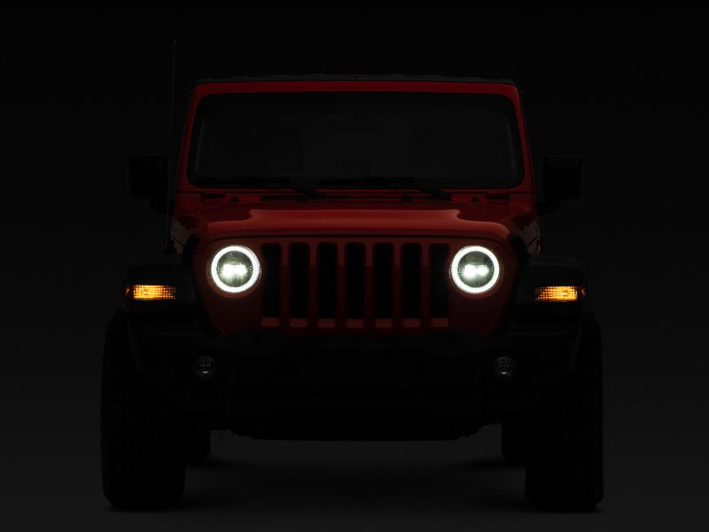 Raxiom 18 - 22 Jeep Wrangler JL/JT Axial Series LED Headlights - Black Housing (Clear Lens) - My Store