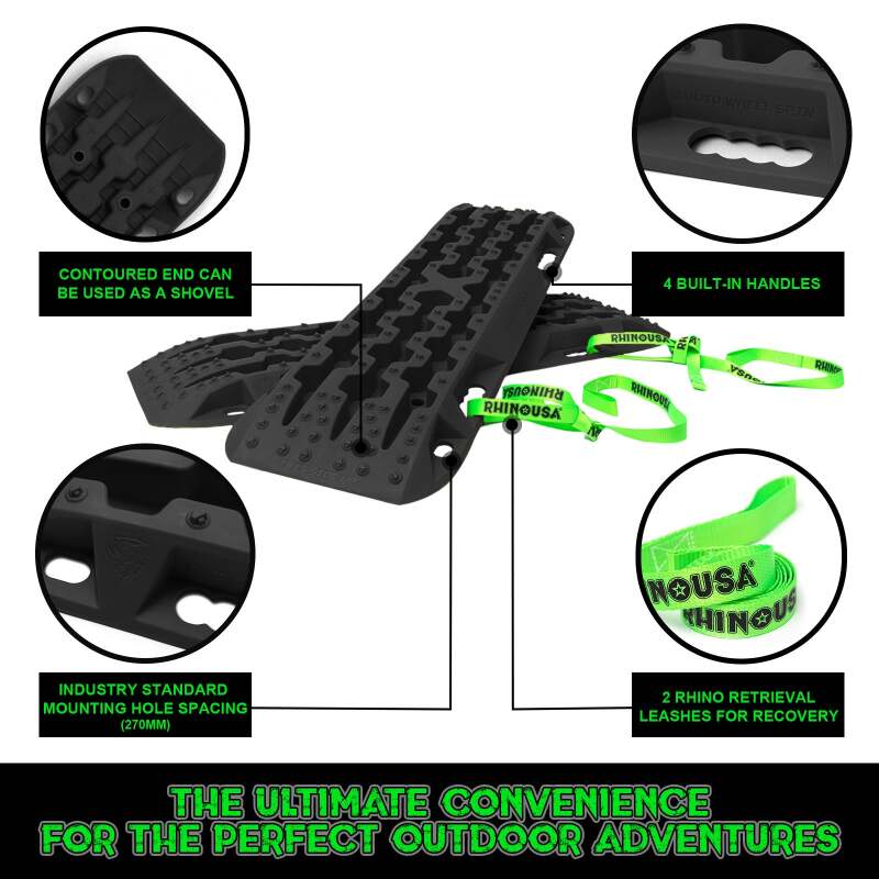 Rhino USA Recovery Traction Boards - Black (Pair) - My Store