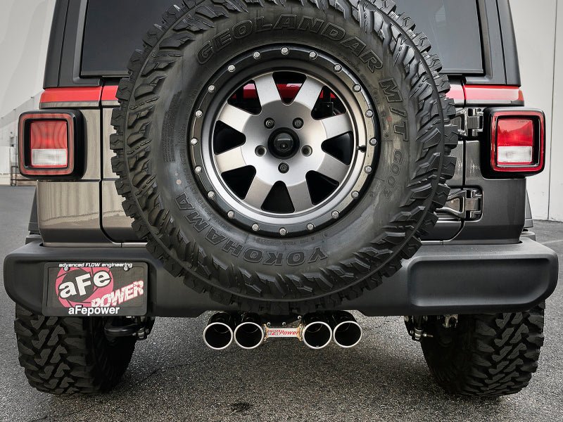 aFe Rebel Series 2.5in 304 SS Cat - Back Exhaust w/ Polished Tip 18 - 20 Jeep Wrangler (JL) - My Store