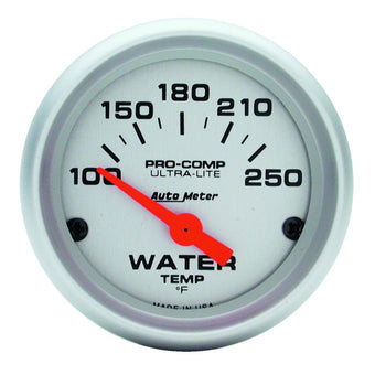 compare product Autometer Ultra-Lite 52mm 100-250 Deg F Short Sweep Electric Water Temp Gauge