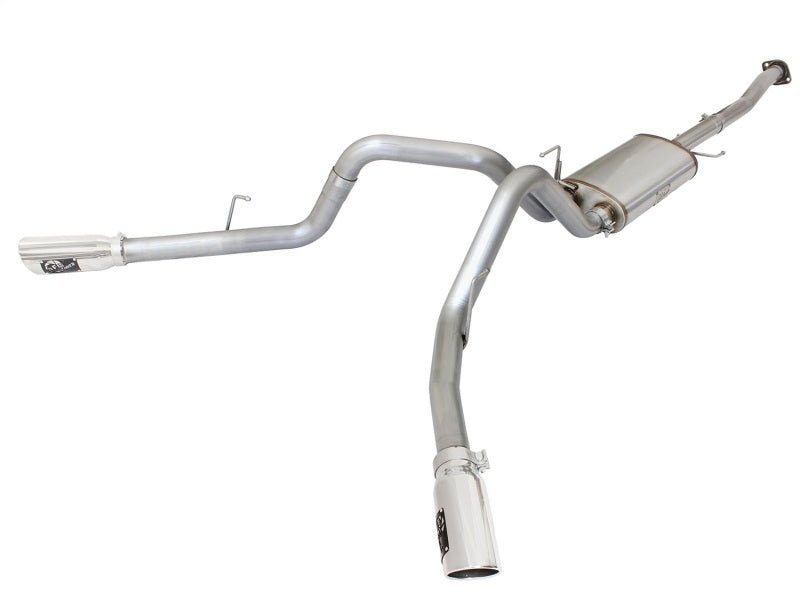 aFe MACHForce XP Exhaust 3in SS Dual Side Ext CB w/ Polished Tips 2015 Ford F150 5.0L V8 CC/SB EC/LB - My Store