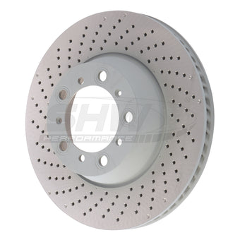 compare product SHW 17-21 Porsche 911 Carrera 3.0L w/o Ceramic Brakes Left Rear Drilled MB Brake Rotor (9P1615601)