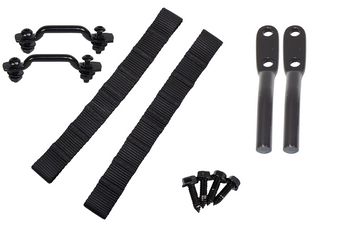 compare product Kentrol Jeep Wrangler TJ Polished Stainless Door Strap Kit Black Powdercoat Stainless Steel