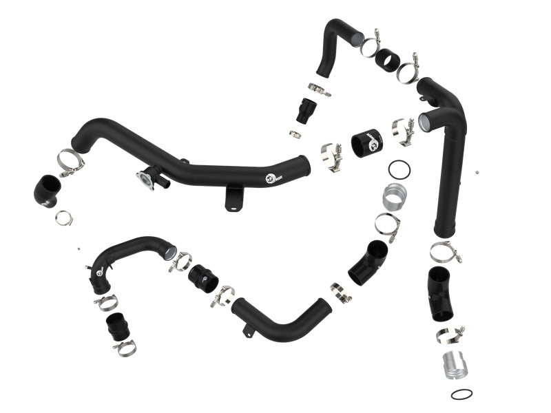 aFe 21 - 23 Ford Bronco V6 - 2.7Ltt BladeRunner Alum Hot & Cold Charge Pipe Kit - Black - My Store
