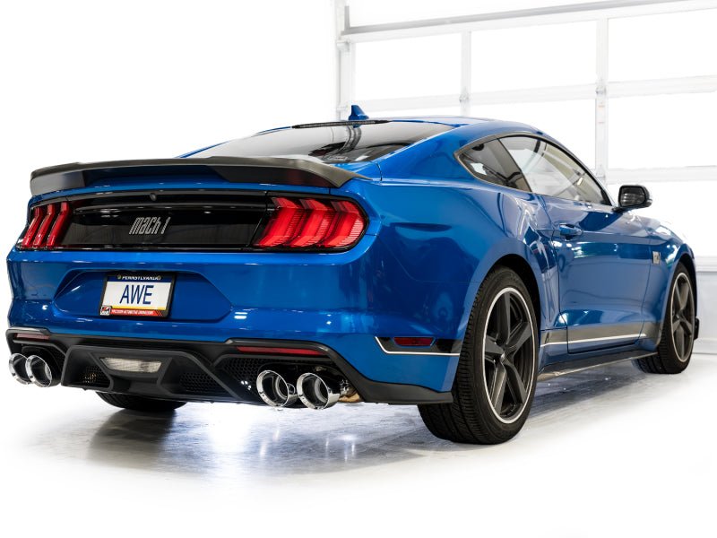 AWE Tuning 21 - 23 Ford Mustang Mach 1 SwitchPath Cat - Back Exhaust w/ Quad Chrome Silver Tips - My Store