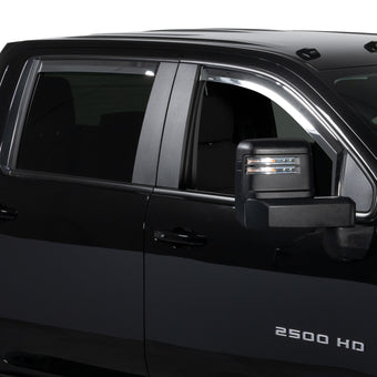 compare product Putco 19-20 Chevy Silverado / GMC Sierra 1500 - Crew Cab (Set of 4) Element Chrome Window Visors