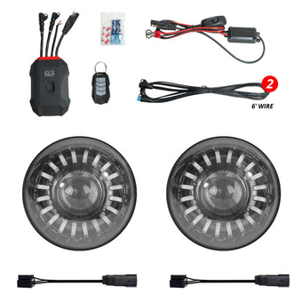 compare product XK Glow 2019+ Jeep Wrangler JL/JT 7in Headlight XKmax RGBW Kit w/ Mnt Brkt App Cntrl 2pc