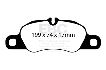 compare product EBC 12-16 Porsche Boxster 2.7L (Cast Iron Rotors Only) Bluestuff Front Brake Pads