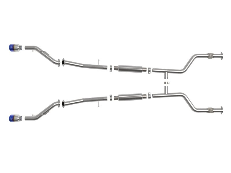 aFe POWER Takeda 2023 Nissan Z 2 1/2in 304 SS Cat - Back Exhaust System w/ Blue Flame Tips - My Store