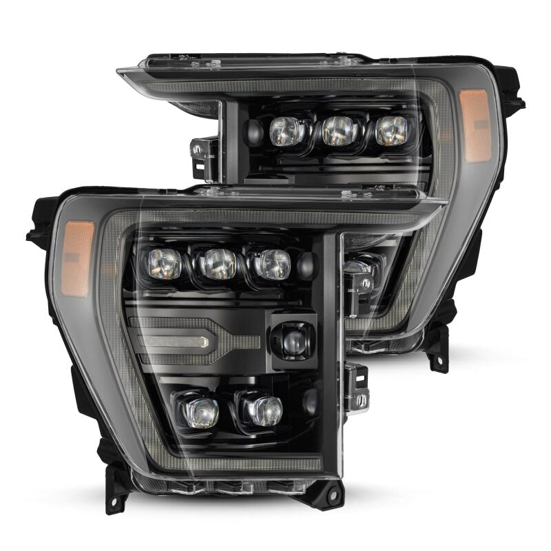 AlphaRex 21 - 22 Ford F - 150 NOVA LED Proj Headlights Plank Style Alpha Blk w/Activ Light/Seq Signal - My Store