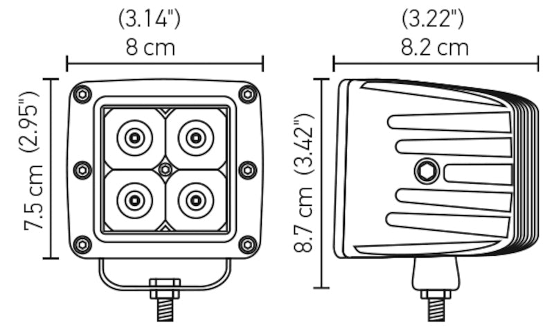 Hella HVF Cube 4 LED Off Road Kit - 3.1in 2X12W - My Store