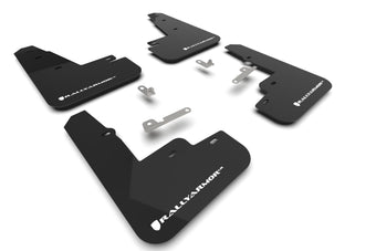 compare product Rally Armor 21-26 Ford Mustang Mach-E/GT/Rally Black Mud Flap w/White Logo