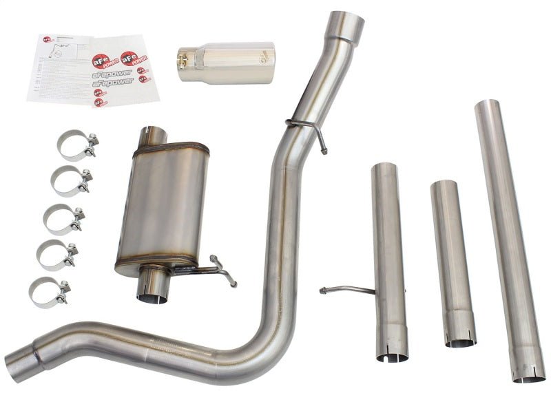 aFe MACHForce XP Exhaust 3in - 3.5in SS Single Side Ext CB w/ Polish Tip 99 - 04 Ford F - 250 V8 5.4L/6.8L - My Store