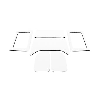 compare product DEI 11-18 Jeep Wrangler JK 4-Door Boom Mat Complete Headliner Kit - 6 Piece - White