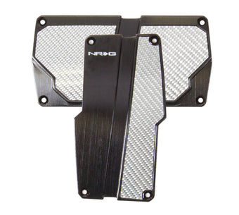 compare product NRG Brushed Aluminum Sport Pedal A/T - Black w/Silver Carbon