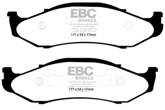 compare product EBC 97-99 Jeep Cherokee 2.5 82mm High Rotors Greenstuff Front Brake Pads
