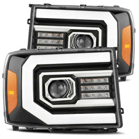 AlphaRex 07 - 13 GMC 1500HD PRO - Series Proj Headlights Plank Style Gloss Blk w/Activ Light/Seq Signal - My Store