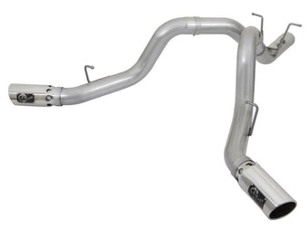 compare product aFe ATLAS 4in DPF-Back Alum Steel Exhaust System w/Dual Exit Polished Tip 2017 GM Duramax 6.6L (td)