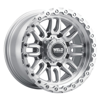 compare product Weld Off-Road Swift 17x9in - 8x180 BP - ET-12 - 124.3mm CB - Gloss Silver Machined Wheel & Ring