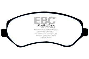 compare product EBC 04-07 Chrysler Town & Country 3.3 Rear Drums Ultimax2 Front Brake Pads