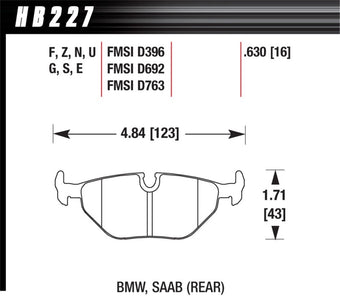 compare product Hawk 92-98 BMW 318i DTC-30 Race Rear Brake Pads