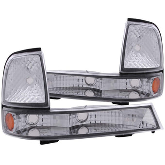 compare product ANZO 1998-2000 Ford Ranger Euro Parking Lights Chrome w/ Amber Reflector