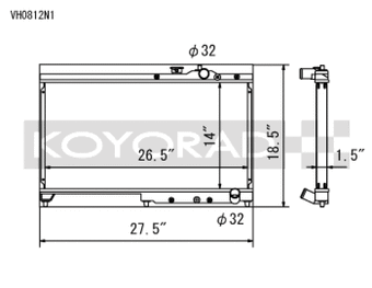 compare product Koyo 92-00 Honda Civic 1.6 DOHC (Will Not Fit Vehicles w/AC) Manual Transmission Radiator
