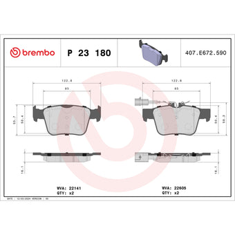 compare product Brembo 18-21 Alfa Romeo Giulia/ Alfa Romeo Stelvio Rear Low-Met Brake Pad