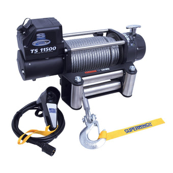 compare product Superwinch 11500 LBS 12V DC 3/8in x 84ft Steel Rope Tiger Shark 11500 Winch