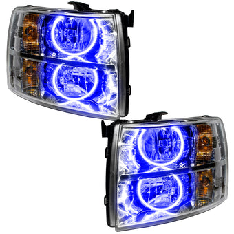 compare product Oracle Lighting 07-13 Chevrolet Silverado Pre-Assembled LED Halo Headlights - Blue