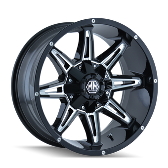 compare product Mayhem 8090 Rampage 20x10 / 8x165.1 BP / -25mm Offset / 130.8mm Hub Gloss Black Milled Wheel