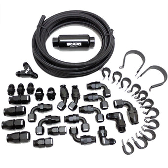 compare product Snow Performance 10AN Braided Stainless Fuel Line Kit - Black Line