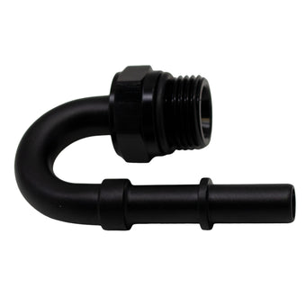 compare product DeatschWerks 8AN ORB Male to 3/8in Male EFI Quick Connect Adapter 180-Degree - Anodized Matte Black