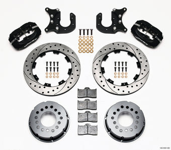 compare product Wilwood Forged Dynalite P/S Rear Kit Drilled Rotor Mopar/Dana 2.36in Off w/Snap Ring Bearing