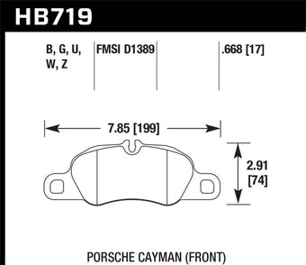 compare product Hawk 2013-2016 Porsche 911 Series Performance Ceramic Front Brake Pads (Does not fit S models)