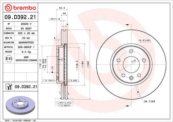 compare product Brembo OE 14-15 Chevrolet Cruze/19-22 Equinox/Malibu/21-24 Trailblazer UV Coated Brake Disc - Front