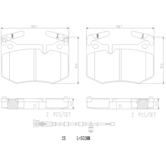compare product Brembo 16-20 Lexus RC F/ Lexus GS F Rear NAO Brake Pad
