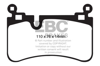 compare product EBC 08-13 Mercedes-Benz C63 AMG (W204) 6.2 Redstuff Rear Brake Pads