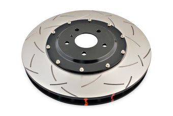compare product DBA 09-11 Nissan GTR R-35 Front Slotted 5000 Series 2 Piece Rotor Assembled w/ Black Hat