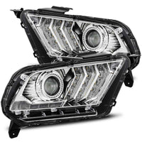 AlphaRex 10 - 12 Ford Mustang LUXX LED Proj Headlights Plank Style Chrome w/Activ Light/Seq Signal - My Store
