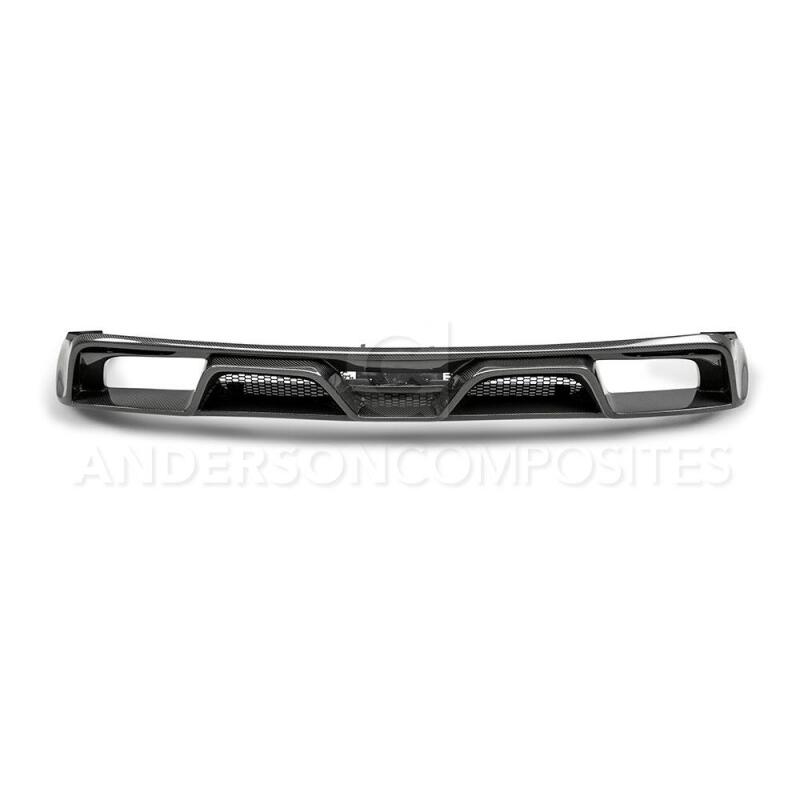 Anderson Composites 15 - 16 Ford Mustang R - Style Carbon Fiber Rear Valance (for Quad Tip Exhaust) - My Store