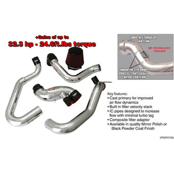 compare product Injen 03-06 Evo 8/9/MR Cast Aluminum Intake System w/ Full Intercooler Piping Black Short Ram Intake