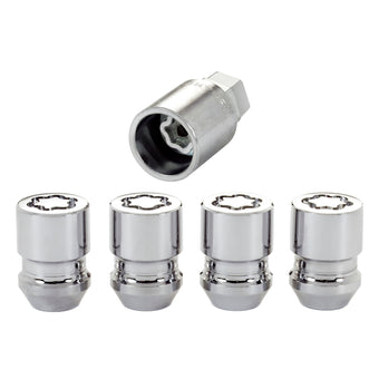 compare product McGard Wheel Lock Nut Set - 4pk. (Cone Seat) M12X1.25 / 19mm & 21mm Dual Hex / 1.28in. L - Chrome